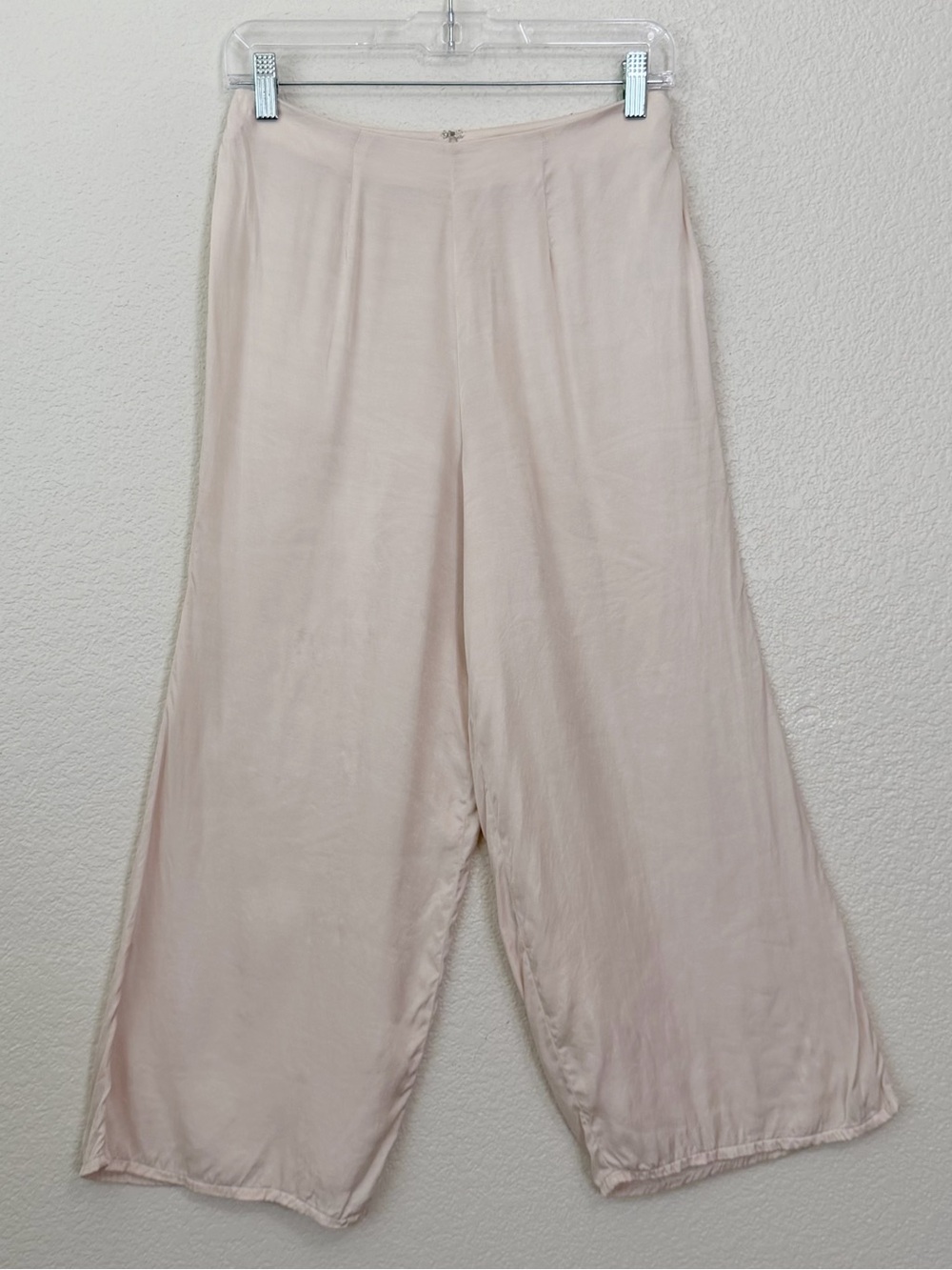 LPA Revolve Light Pink Soft Flowy Wide-Leg Cropped Pants, Sz Small